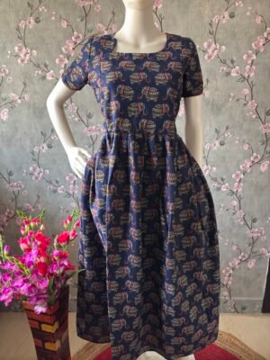 Elephant print cotton maxi