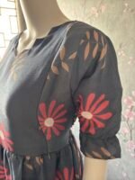 Grey delta crepe maxi