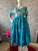 Sky blue delta crepe maxi