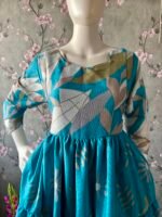 Sky blue delta crepe maxi
