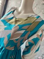 Sky blue delta crepe maxi