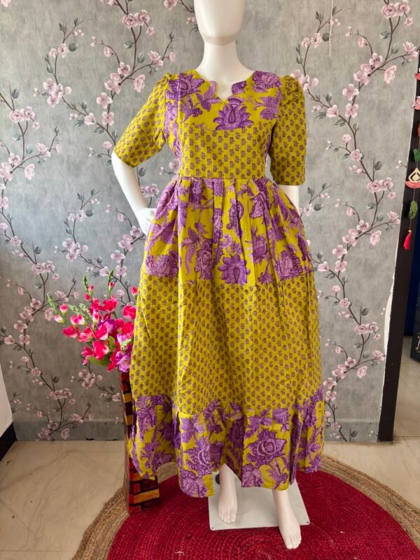 Mix and match kantha cotton maxi