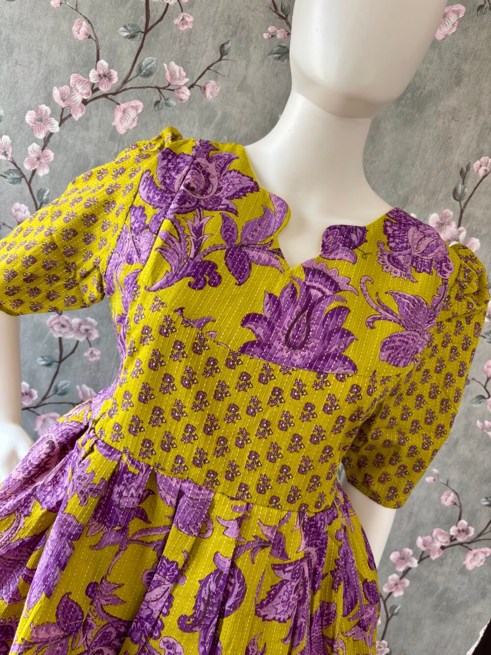Mix and match kantha cotton maxi