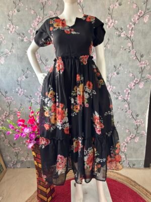 Black gergette maxi