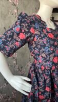 Navy blue floral cotton maxi