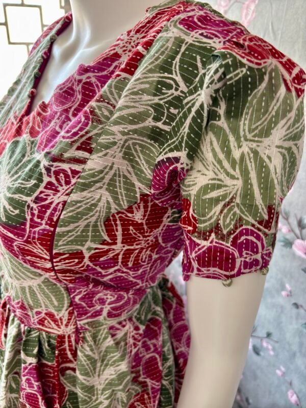 Multi color kantha cotton maxi