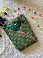 Teal kantha cotton maxi