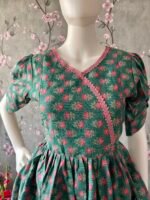 Teal kantha cotton maxi