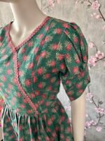 Teal kantha cotton maxi