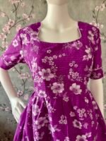 Violet Kantha cotton maxi