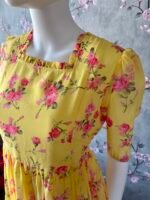Yellow gergette floral maxi