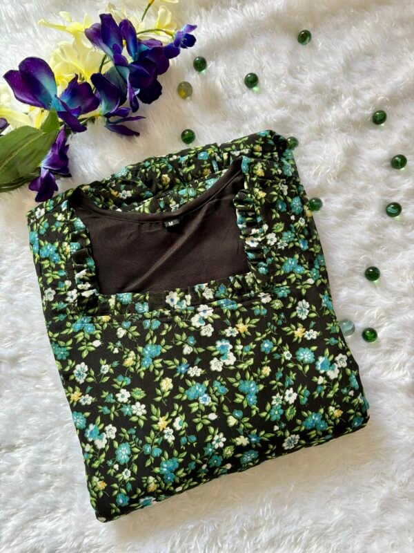 Green Floral gergette maxi