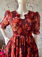 Brown floral gergette maxi