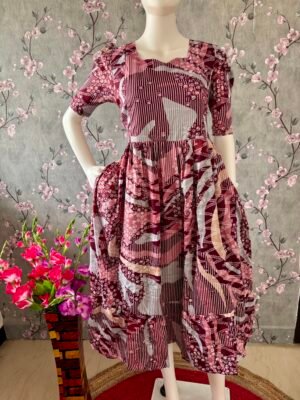 Marron delta crepe maxi