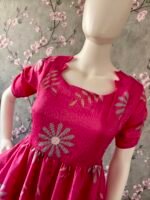 Pink delta crepe maxi