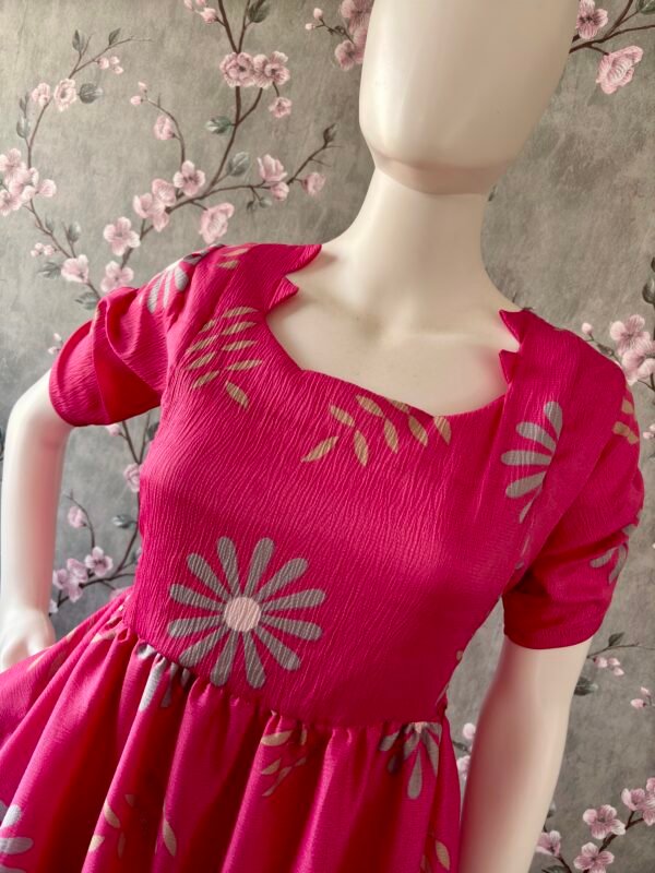 Pink delta crepe maxi