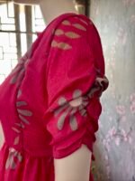 Pink delta crepe maxi