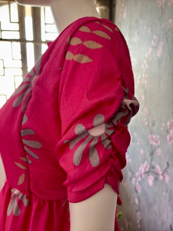 Pink delta crepe maxi