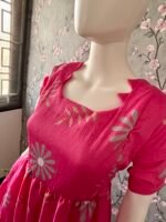 Pink delta crepe maxi