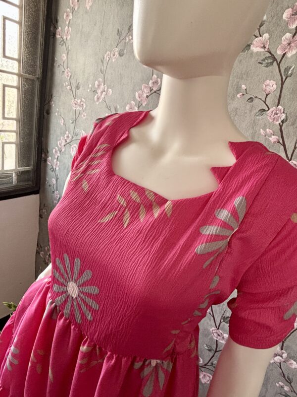 Pink delta crepe maxi