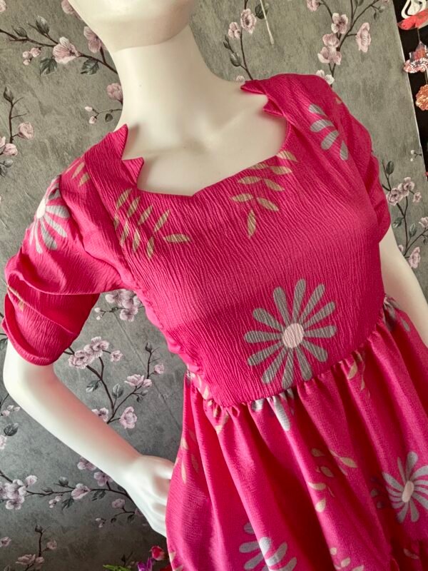 Pink delta crepe maxi