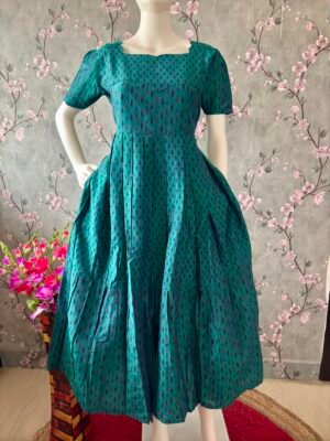 Teal printed cotton maxi