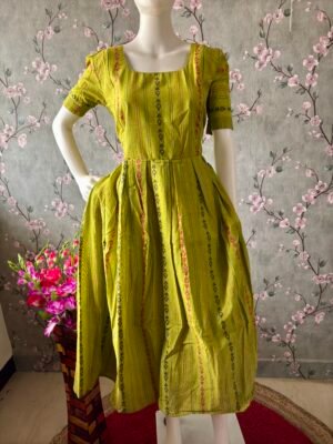 Green handloom cotton maxi