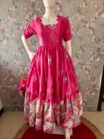 Pink delta crepe maxi