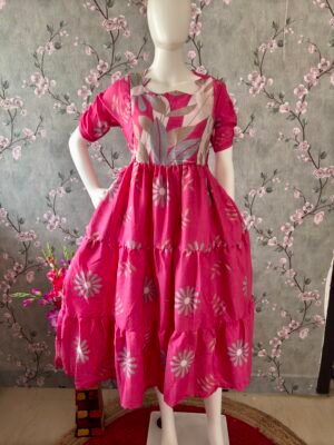 Pink delta crepe maxi