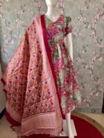 Red floral design dupatta