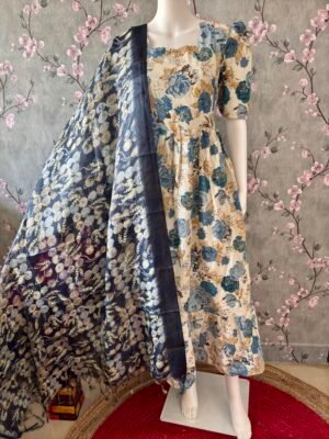 Black with grey design dupatta