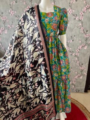 Black bird dupatta