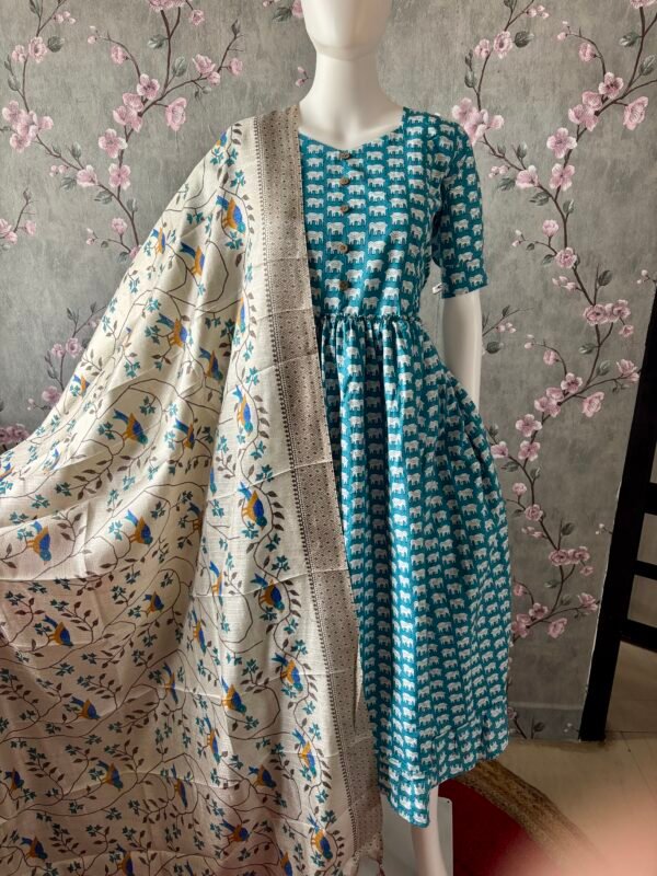 Blue bird dupatta
