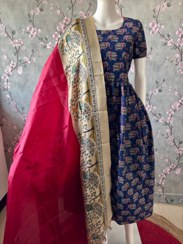 Red with peacock border dupatta