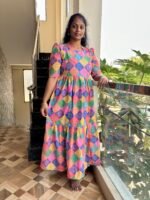 Multicolour hakoba cotton maxi