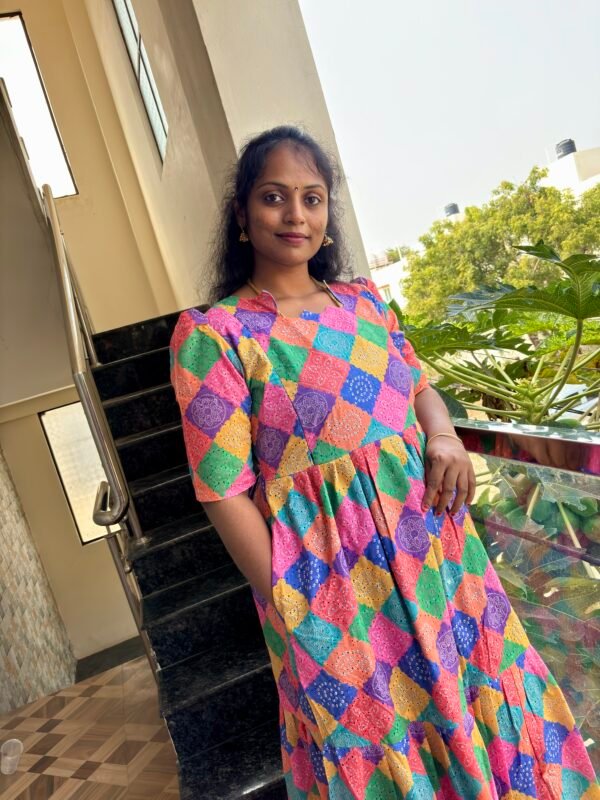 Multicolour hakoba cotton maxi