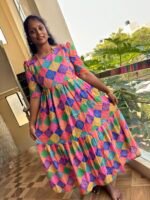 Multicolour hakoba cotton maxi