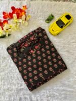 Black mini blossom cotton printed maxi