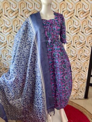 Grey printed dupatta