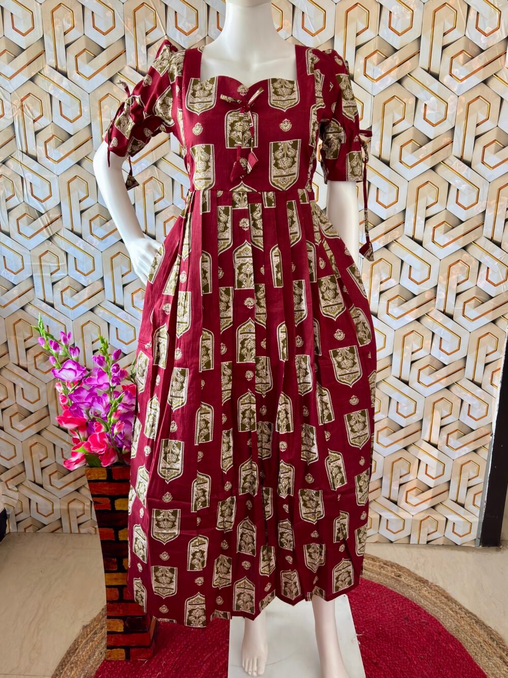 Premium cotton printed maxi