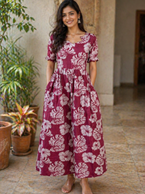 Premium cotton printed maxi