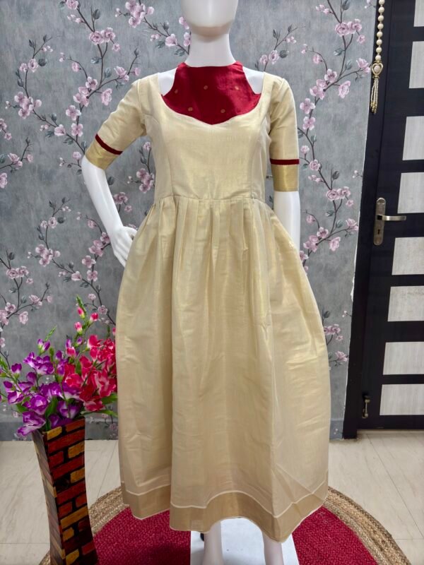 Vishu special Kerala tissue red rope neck