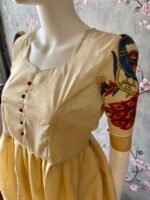 Vishu special Kerala tissue peacock printed maxi