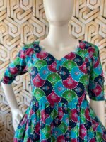 Multicolour cotton printed maxi