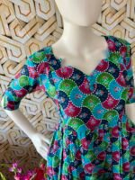 Multicolour cotton printed maxi