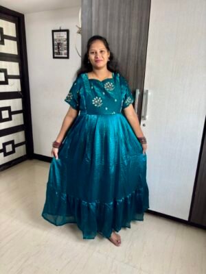 Embroidery partywear maxi