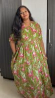 Pink flower design maxi