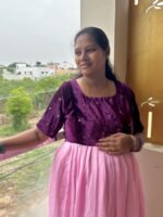 Wine and pink partywear maxi