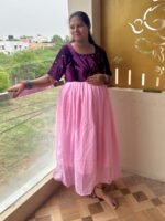 Wine and pink partywear maxi