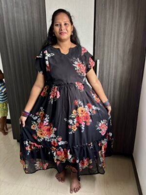 Black gergette maxi